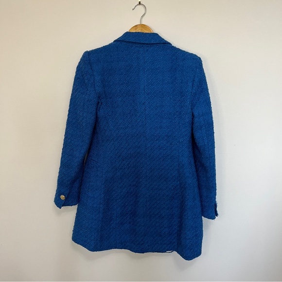 Zara Longline Blue Blazer Tweed Size XS - Picture 7 of 7